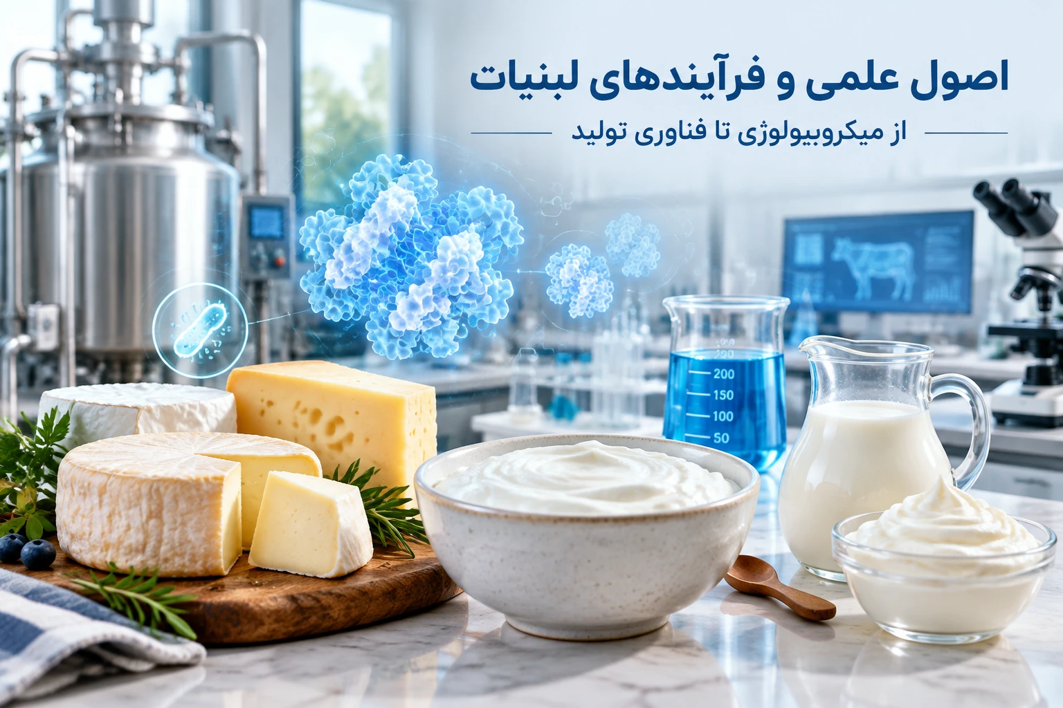 راهنمای جامع و آموزشی علوم و صنایع لبنی: از شناخت ساختار تا فرآوری و کاربردها
